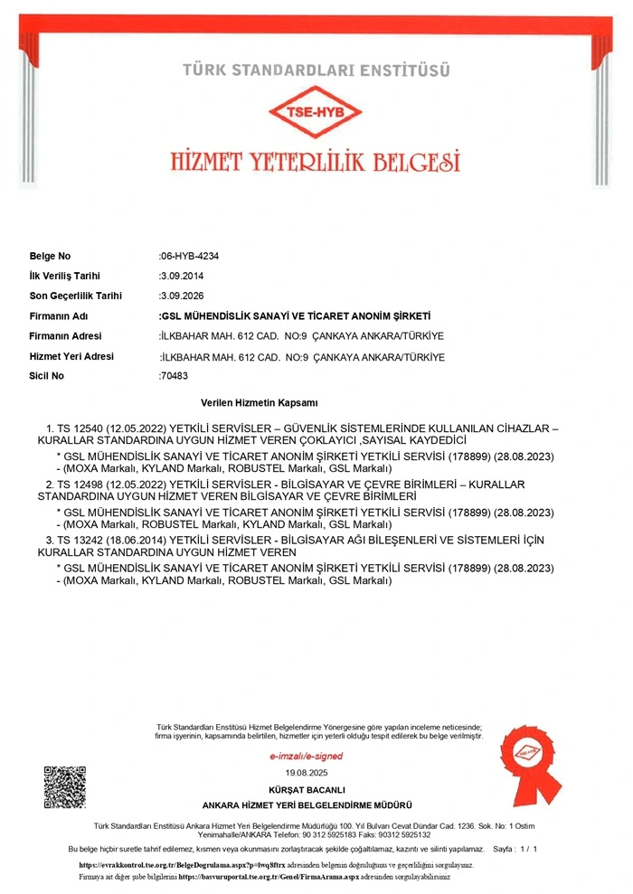 Hakkımızda 1 GS Mühendislik TSE Belgesi