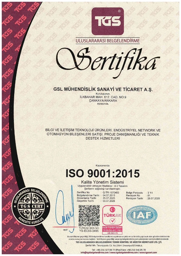 Hakkımızda 2 GS Mühendislik ISO Belgesi