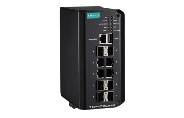 IEC 61850-3 10-port Layer 2 full Gigabit PRP/HSR Yönetilebilir Ethernet Switch